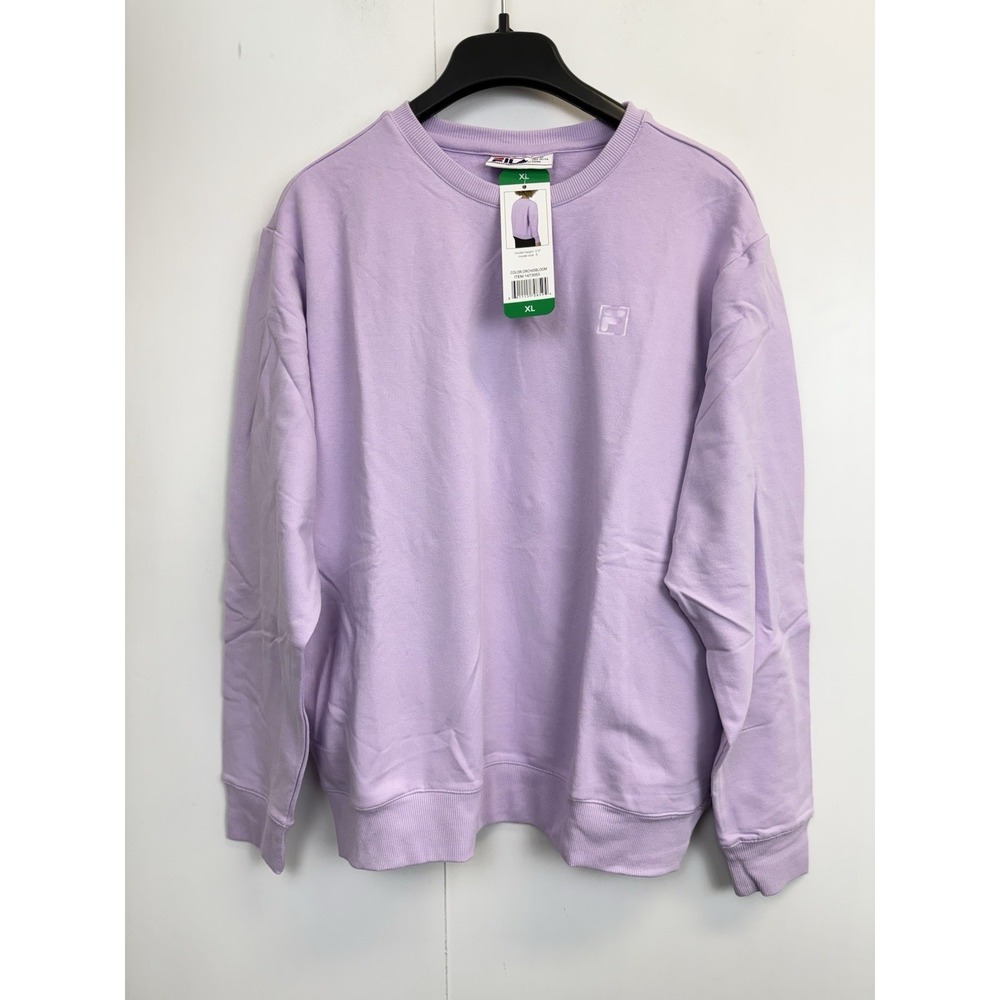 NEW FILA Light Purple Cotton-Spandex Sweater‎ Women's XL Side Pockets Pullover